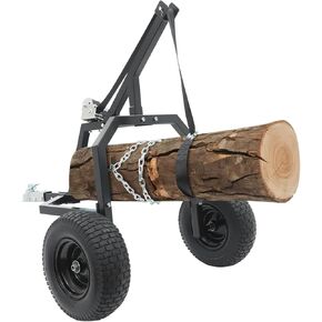 ATV Log Skidding Arch, 1600 lbs Capacity Heavy Duty Log Holder Set, 24in. Dia. Capacity Steel Forestry Arch Dolly with 16" Pneumatic Tires & Manual Winch for Farm, Commercial Lumber Transport (Gray) in Saudi Arabia