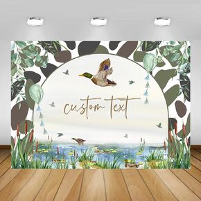 7x5ft Duck Hunting Backdrop One Lucky Duck Birthday Decorations Mallard Duck Hunting First Birthday Party Supplies in Saudi Arabia