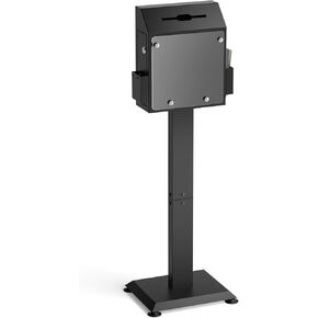 Pochar Suggestion Box with Stand, Floor Standing Offering Box, Upgraded Heavy Duty Metal Locking Ballot Collection Safe Box for Voting Contest Charity Donation Church Election, Large, Black in Saudi Arabia
