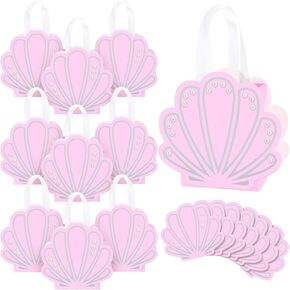 Locmeo 12 Pack Shell Gift Fags Party Party Favor Acags Facs Meridescent Mermaid Goodie Under the Sea Party Summer Beach Party Decorations Ocean موضوع عيد ميلاد الحفلات. in Kuwait
