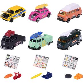 Majorette Volkswagen the Originals Trailers with Metal Brags ، Scale 1:64 ، VW مرخص رسميًا ، ستتلقى 1 من 4 مركبات + مقطورات VW (تم إرسالها عشوائيًا) (3467452065464) in Kuwait