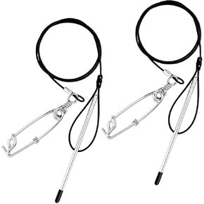 Soulchen 2 Pcs 3ft Heavy Duty Fish Stringer with Shark Clip Stainless Steel Cable Fish Holder Spearfishing Stringer for Scuba Diving Freediving Spearfishing Kayak Fishing and Game in Kuwait