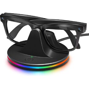 Charging Station for Meta Ray-Ban Glasses, Charging Stand Compatible with Wayfarer, Skyler, Headliner & Oakley Meta HSTN, with 7-Color RGB Light and USB-C Cable, Space Gray in Saudi Arabia