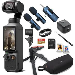 حزمة قيمة DJI Osmo Pocket 4، كاميرا Vlog بدقة 4K/240 إطارًا في الثانية، تثبيت ثلاثي المحاور، Active Track 7.0، 2 ميكروفون + حامل ثلاثي القوائم + ذاكرة 128 جيجابايت، + المزيد in Kuwait