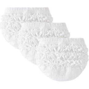 SOBOWO Baby Girl Bloomers غطاء حفاضات مكشكش للفتيات مضلع 3 قطع ملابس داخلية للأطفال حديثي الولادة من أجل سحق الكيك، يوميًا in Kuwait