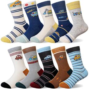 Eocom Baby Boys Socks Kids Toddlers Funny Cartoon Car Dinosaur Crew Breathable Cotton Gift Socks 10 Pairs in Saudi Arabia