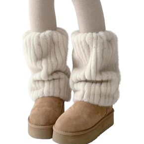 NXITK Fuzzy Leg Warmers Cute Stocking Fur Leg Warmers Women Y2K Cute Clothes for Girls Aesthetic Accessories in Saudi Arabia