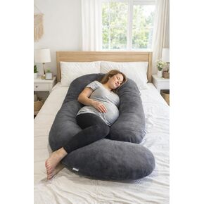وسادة حمل SNUGGY BABY على شكل حرف J (60 بوصة) - وسادة حمل لكامل الجسم، دعم للظهر والبطن والورك، نوم مريح للأمهات الحوامل in Kuwait