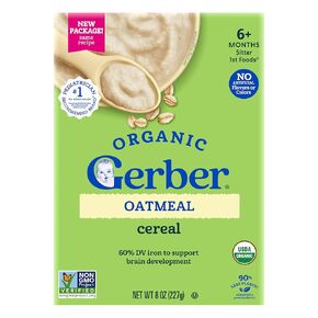 GERBER ORGANIC FOR BABY GRAIN AND GROW 1st Food Oatmeal Cereal 5x8oz in Kuwait