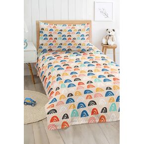 SODEF Pique Set Twin Size Colorful Rainbow Pattern Modern Multicolor Baby Kids and Teens, Lightweight Cotton Polyester Blend, 2 Piece Set - Multicolor, One Size in Kuwait