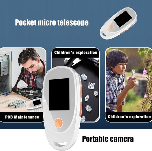 Handheld Digital Microscope Suitable for Adults Featuring 2Inch Color Screen 500x Magnification Builtin 8 LED Light USB C Rechargeable Digital Microscope White in Kuwait