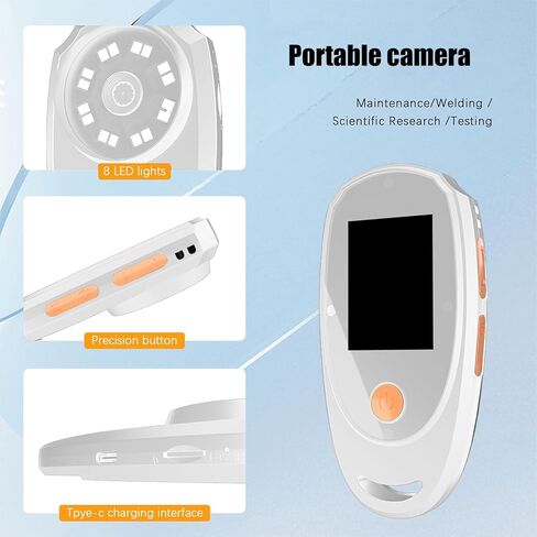 Handheld Digital Microscope Suitable for Adults Featuring 2Inch Color Screen 500x Magnification Builtin 8 LED Light USB C Rechargeable Digital Microscope White in Kuwait