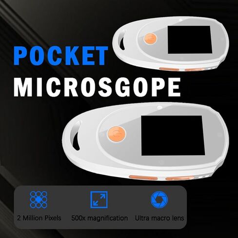 Handheld Digital Microscope Suitable for Adults Featuring 2Inch Color Screen 500x Magnification Builtin 8 LED Light USB C Rechargeable Digital Microscope White in Kuwait