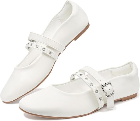 Perphy Ballet Flats Pumps Adjustable Buckle Comfortable Mary Jane Dress Shoes for Women in Saudi Arabia