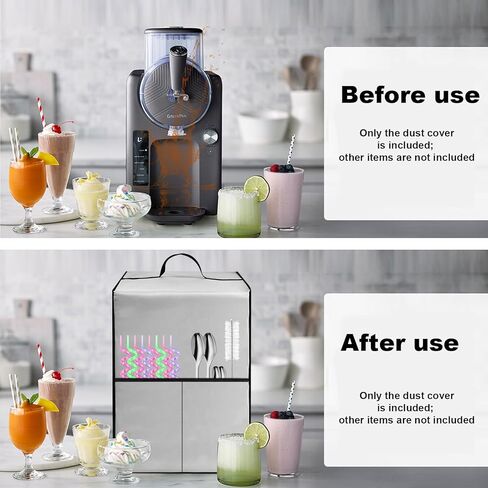 غطاء آلة Slushie لصانعة الآيس كريم GreenPan Frost، غطاء صانع المشروبات المجمدة الواقي المقاوم للماء عالي التحمل لتقديم الخدمة الناعمة، الشربات، المارجريتا، غطاء صانع المشروبات المجمدة (أسود) in Saudi Arabia