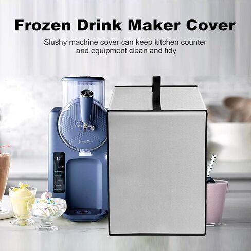 غطاء آلة Slushie لصانعة الآيس كريم GreenPan Frost، غطاء صانع المشروبات المجمدة الواقي المقاوم للماء عالي التحمل لتقديم الخدمة الناعمة، الشربات، المارجريتا، غطاء صانع المشروبات المجمدة (أسود) in Saudi Arabia