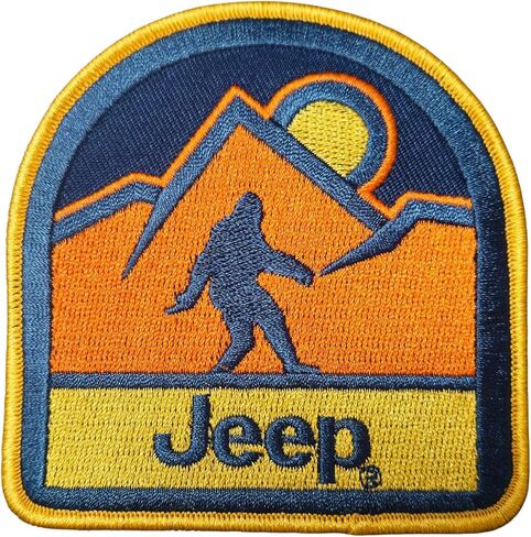 Jeep Sasquatch Scene Scene Logo Patch 3.3 Inch × 3.5 بوصة | رقعة ختم الحرارة للملابس وحقائب الظهر والقبعات والسترات والجينز in Kuwait