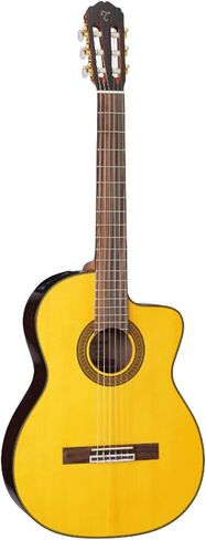 Takamine GC3 Classical Guitar - Natural Gloss Bundle with Hard Case, Foot Stool, Tuner, Strings, Austin Bazaar Instructional DVD, and Polishing Cloth in Saudi Arabia