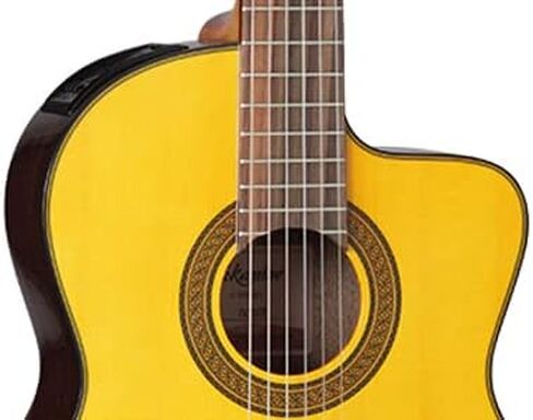 Takamine GC3 Classical Guitar - Natural Gloss Bundle with Hard Case, Foot Stool, Tuner, Strings, Austin Bazaar Instructional DVD, and Polishing Cloth in Saudi Arabia