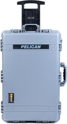 حافظة ColorCase Pelican 1650 باللون الفضي - حافظة كبيرة الحجم مقاومة للماء مع رغوة اختيار ونتف ورغوة غطاء ملتوية - مقابض ومزالج OD خضراء in Kuwait