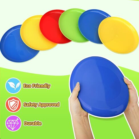 ألعاب Sand Beach ، Jumbo 8 "ألعاب Flying Disc للبالغين ، لعبة قرص ساحة رياضية لإكسسوارات الشاطئ في الهواء الطلق ، الفناء الخلفي ، العشب ، الحديقة ، Flying Ring Gift Girls ، Stocking Stocker (8 Pack) in Kuwait