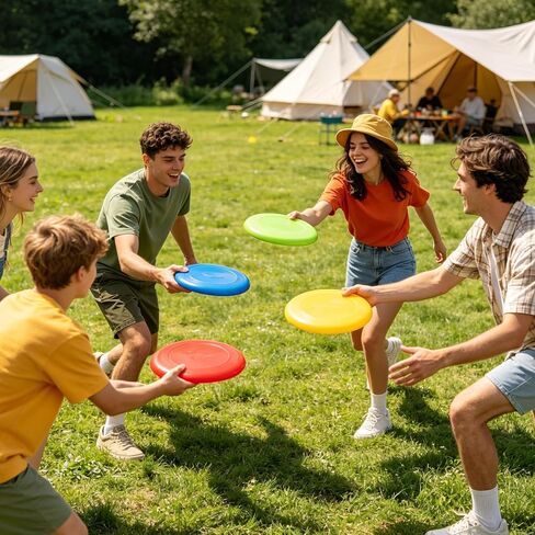 ألعاب Sand Beach ، Jumbo 8 "ألعاب Flying Disc للبالغين ، لعبة قرص ساحة رياضية لإكسسوارات الشاطئ في الهواء الطلق ، الفناء الخلفي ، العشب ، الحديقة ، Flying Ring Gift Girls ، Stocking Stocker (8 Pack) in Kuwait