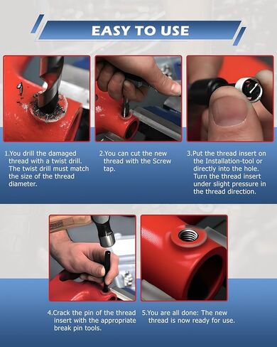 DAYUAN 131pcs Helicoil Metric Thread Repair Kit, HSS Drill Thread Insert Repair Tool M5 M6 M8 M10 M12 in Saudi Arabia