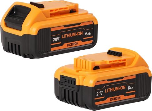 بطارية 6Ah 6000mAh 20V بديلة لـ DeWalt 20V Max متوافقة مع DCB206 DCB205 DCB204 DCD DCF DCG Series أدوات كهربائية in Kuwait