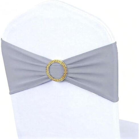 Burgundy Chair Sashes 50 Pack with Gold Buckle Slider, Spandex Wine Red Chair Bands Bows for Folding Chairs Wedding Party Banquet Décor in Saudi Arabia