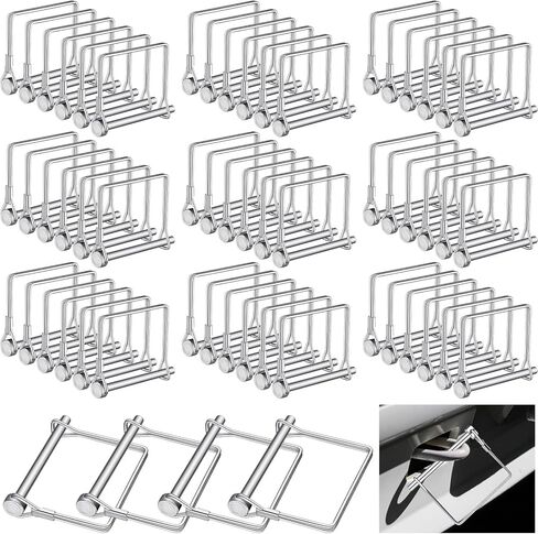 Pelopy 60 Pcs Square Trailer Pin 1/4 Inch Diameter x 2-3/4 Inch Long Safety Shaft Locking Pin Wire Trailer Hitch Pin Trailer Coupler Pin Metal Pins for Farm Lawn Garden Hitches Trailers Wagons Towing in Kuwait