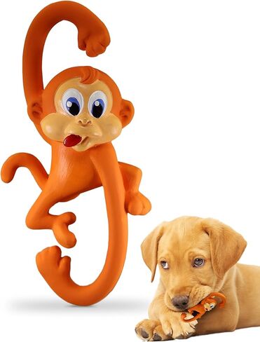 PetSport Naturflex Tiny Tots Small Monkey Latex Dog Toy | كل شيء طبيعي ناعم ، صرير ، لعبة مضغ المطاط غير سامة | آمن للعب الداخلي | 6 " in Kuwait