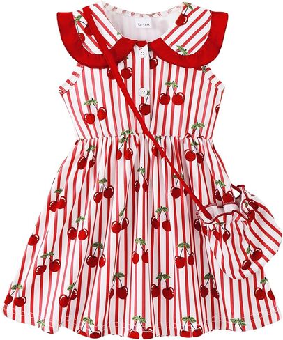 Saeaby Baby Girl Dress Summer Dresses Toddler Girl Clothes Polo Collar Ruffle Sundress Sleeveless Outfit for Girls in Saudi Arabia