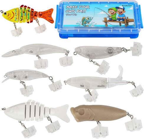 THKFISH DIY Fishing Lure Kit - Kid-Friendly Lures Making kit Customizing Lures, Includes Paint & Brushes, Perfect Fishing Gifts and Crafts for Kids, Tackle Box Must-Have in Saudi Arabia