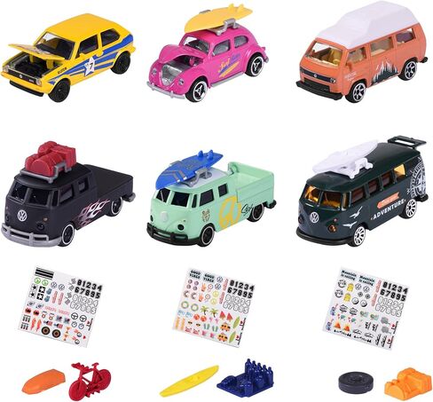 Majorette Volkswagen the Originals Trailers with Metal Brags ، Scale 1:64 ، VW مرخص رسميًا ، ستتلقى 1 من 4 مركبات + مقطورات VW (تم إرسالها عشوائيًا) (3467452065464) in Kuwait