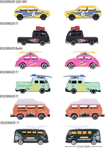 Majorette Volkswagen the Originals Trailers with Metal Brags ، Scale 1:64 ، VW مرخص رسميًا ، ستتلقى 1 من 4 مركبات + مقطورات VW (تم إرسالها عشوائيًا) (3467452065464) in Kuwait