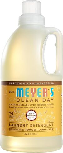 MRS. MEYER'S CLEAN DAY Liquid Laundry Detergent, Biodegradable Formula Infused with Essential Oils, Basil, 64 oz (64 Loads) in Saudi Arabia