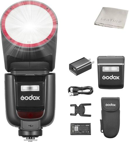 فلاش Godox V1 Pro-C مستدير الرأس لكاميرا Canon، بطارية ليثيوم أيون 76 وات Speedlite مع 2.4 جيجا لاسلكي وHSS، فلاش فرعي قابل للفصل، ملحقات مغناطيسية (تمت ترقيتها من V1-C) in Saudi Arabia
