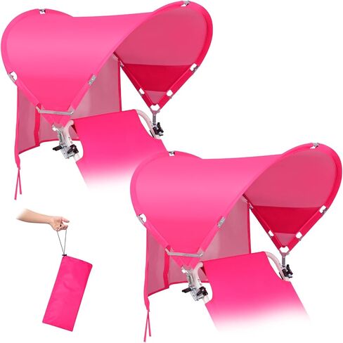 Universal Wind-Resistant Chair Umbrella Canopy, Foldable Portable UPF 50+ Sun Shade Attachment with Adjustable Clamp, Fits Most Beach, Camping, Lawn, Sports, Tanning, Zero Gravity Chairs, Patented in Saudi Arabia