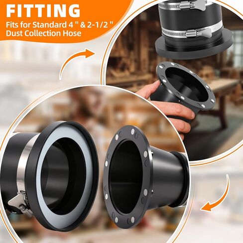 4" Magnetic Dust Collection Fittings for Dust Collectors Woodwork Shop Vacuum Hose, Magnetic Dust Collection Starter Kit, Quickly Connect Hose to Hookup Drum Sander Jointer Planer in Saudi Arabia