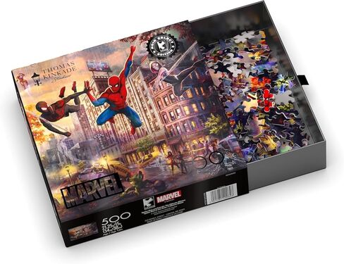 Ceaco - Silver Select - Marvel Kinkade - Spider-Man and Friends: The Ultimate Alliance - 500 Piece Jigsaw Puzzle for Adults - Challenging Puzzle Perfect for Game Nights in Kuwait
