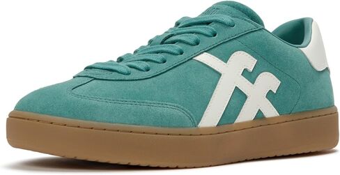 حذاء رياضي FitFlop The Dash T-Toe من الجلد السويدي، اللون: أزرق مخضر/أبيض حضري، المقاس: 9 (A6I-E05-070) in Kuwait