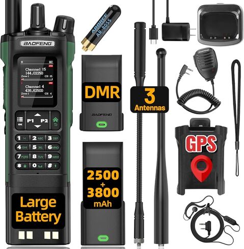 راديو BAOFENG DM32 DMR راديو هام راديو محمول طويل المدى لاسلكي قابل لإعادة الشحن بطارية 2500/3800 مللي أمبير في الساعة نظام تحديد المواقع DM-32UV رقمي للطوارئ NOAA الطقس 5RM راديو تكتيكي لصيد معدات النجاة in Kuwait