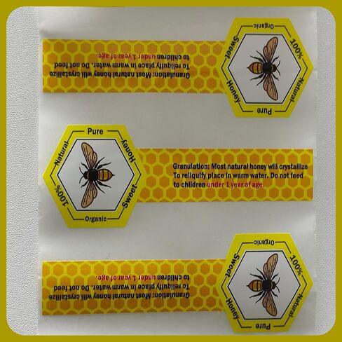 Tamper Proof Pure Honey Stickers 1.5 x 4 Inches Evident Seals Labels Honey Label Stickers for Jars Bottle Lid Proof Pure 300pcs in Saudi Arabia