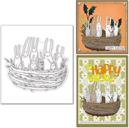 Steaster Bunny Clear Clear Stamps لصنع البطاقات ، زهور حيوانات Rose Rose Rapber Spring Rabbit Silicone Stamp Seal For Easter Spring DIY Scrapbooking Photo Supplies Supplies in Kuwait