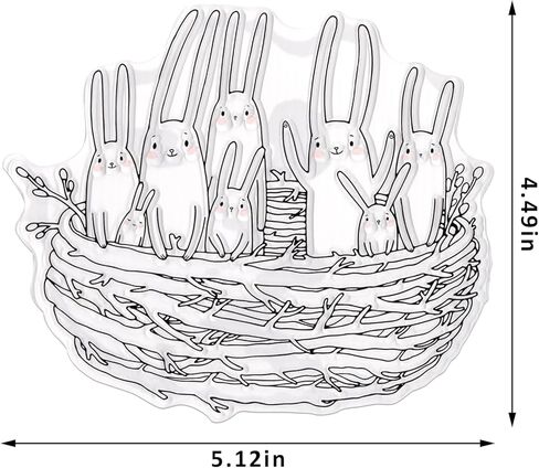Steaster Bunny Clear Clear Stamps لصنع البطاقات ، زهور حيوانات Rose Rose Rapber Spring Rabbit Silicone Stamp Seal For Easter Spring DIY Scrapbooking Photo Supplies Supplies in Kuwait