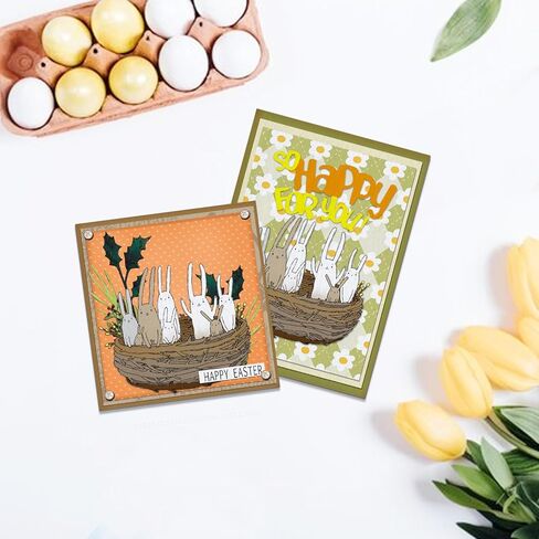 Steaster Bunny Clear Clear Stamps لصنع البطاقات ، زهور حيوانات Rose Rose Rapber Spring Rabbit Silicone Stamp Seal For Easter Spring DIY Scrapbooking Photo Supplies Supplies in Kuwait