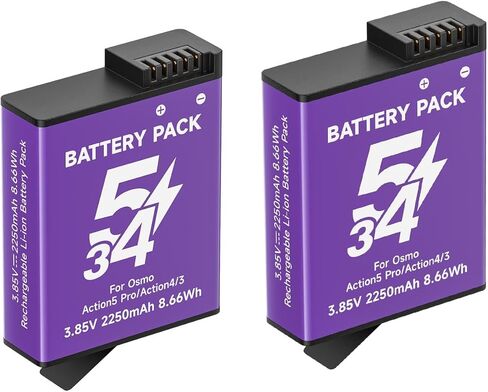 2 Pack 2250mAh Extreme Battery for DJI OSMO Action 6/Action 5 Pro/Action 4/ Action 3/ OSMO 360 Action Battery Accessory in Saudi Arabia