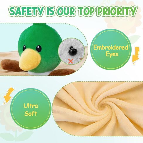 Mallard Duck Baby Lovey, Soft Security Blanket, Lovies for Babies, Duck Stuffed Animal Snuggle Toy for Newborn Infant Toddler Boys and Girls, Baby Shower/Nursery Gifts 16 Inch in Saudi Arabia