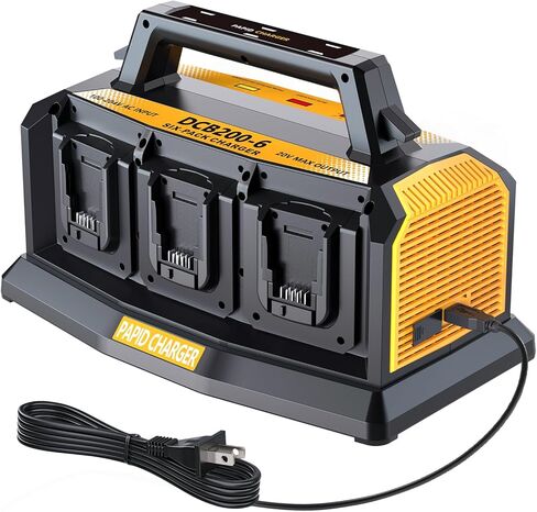 محطة شحن سريعة بـ 4 منافذ متوافقة مع بطارية Dewalt 12V MAX و20V MAX وFLEXVOLT 20V/60V MAX، 12 أمبير، محطة شحن سريعة متعددة البطاريات مع مخرجين USB in Kuwait