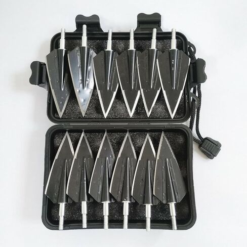 Archery Hunting 150 Grain Broadheads Screw-in Cutting Blade Arrow Tips for Recurve Bow and Compound Bow Crossbow-Compatible（12pcs） in Saudi Arabia